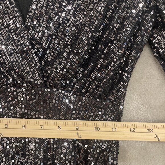 Privy Black Sequin Mini Long Sleeve Dress Women’s Size S Party Dancing Sparkly - Picture 12 of 13